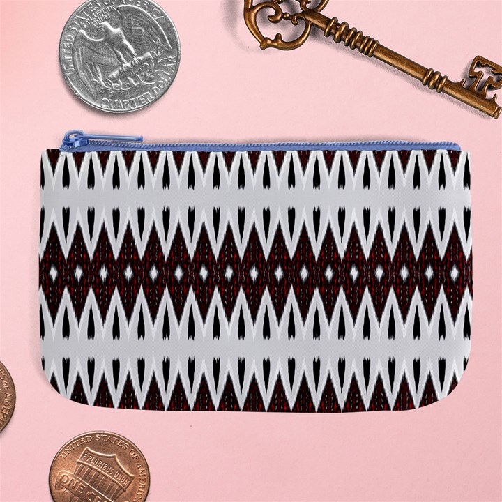 Brown and White Ikat Large Coin Purse