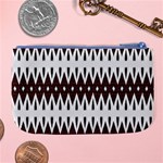 Brown and White Ikat Large Coin Purse Back