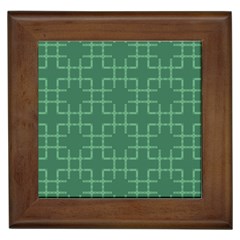 Dark Mint Green Geometric Framed Tile by SpinnyChairDesigns