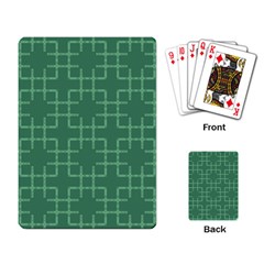 Dark Mint Green Geometric Playing Cards Single Design (rectangle) by SpinnyChairDesigns