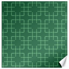 Dark Mint Green Geometric Canvas 16  X 16  by SpinnyChairDesigns