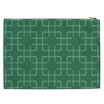 Dark Mint Green Geometric Cosmetic Bag (XXL) Back