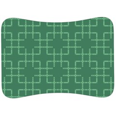 Dark Mint Green Geometric Velour Seat Head Rest Cushion by SpinnyChairDesigns