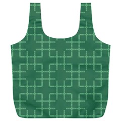 Dark Mint Green Geometric Full Print Recycle Bag (xxxl) by SpinnyChairDesigns