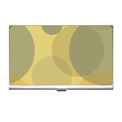 Yellow Grey Large Polka Dots Business Card Holder by SpinnyChairDesigns