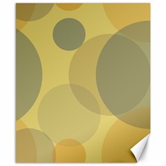 Yellow Grey Large Polka Dots Canvas 8  X 10  by SpinnyChairDesigns