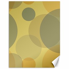 Yellow Grey Large Polka Dots Canvas 12  X 16  by SpinnyChairDesigns