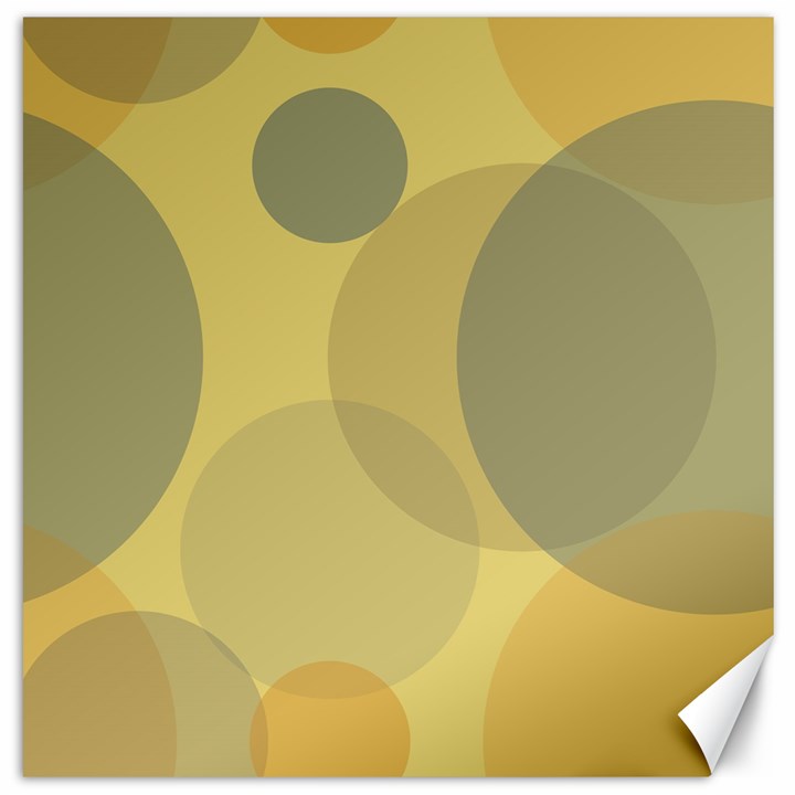 Yellow Grey Large Polka Dots Canvas 16  x 16 