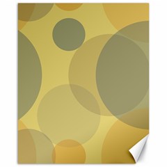 Yellow Grey Large Polka Dots Canvas 16  X 20  by SpinnyChairDesigns