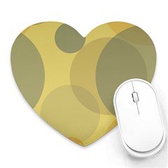 Yellow Grey Large Polka Dots Heart Mousepads by SpinnyChairDesigns