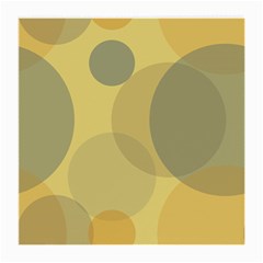 Yellow Grey Large Polka Dots Medium Glasses Cloth (2 Sides) by SpinnyChairDesigns