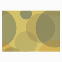 Yellow Grey Large Polka Dots Large Glasses Cloth (2 Sides) by SpinnyChairDesigns