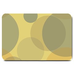 Yellow Grey Large Polka Dots Large Doormat  by SpinnyChairDesigns