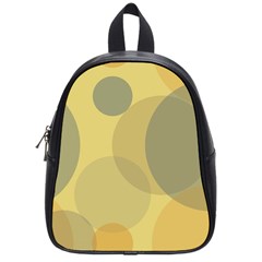 Yellow Grey Large Polka Dots School Bag (small) by SpinnyChairDesigns