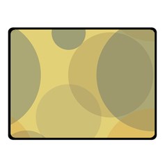 Yellow Grey Large Polka Dots Fleece Blanket (small) by SpinnyChairDesigns