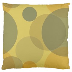 Yellow Grey Large Polka Dots Large Cushion Case (two Sides)