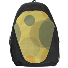 Yellow Grey Large Polka Dots Backpack Bag by SpinnyChairDesigns