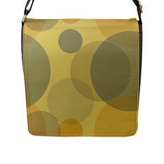 Yellow Grey Large Polka Dots Flap Closure Messenger Bag (l) by SpinnyChairDesigns