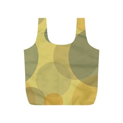 Yellow Grey Large Polka Dots Full Print Recycle Bag (s) by SpinnyChairDesigns