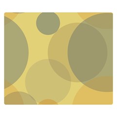 Yellow Grey Large Polka Dots Double Sided Flano Blanket (small)  by SpinnyChairDesigns