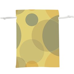 Yellow Grey Large Polka Dots  Lightweight Drawstring Pouch (xl) by SpinnyChairDesigns