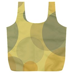 Yellow Grey Large Polka Dots Full Print Recycle Bag (xxl) by SpinnyChairDesigns