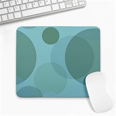 Teal Turquoise Blue Large Polka Dots Large Mousepads by SpinnyChairDesigns