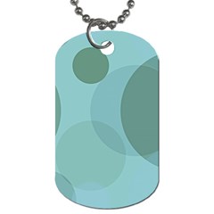 Teal Turquoise Blue Large Polka Dots Dog Tag (two Sides) by SpinnyChairDesigns