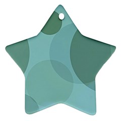 Teal Turquoise Blue Large Polka Dots Star Ornament (two Sides) by SpinnyChairDesigns