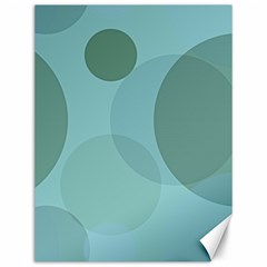 Teal Turquoise Blue Large Polka Dots Canvas 12  X 16  by SpinnyChairDesigns