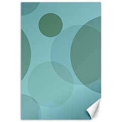 Teal Turquoise Blue Large Polka Dots Canvas 12  X 18  by SpinnyChairDesigns