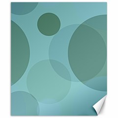 Teal Turquoise Blue Large Polka Dots Canvas 20  X 24  by SpinnyChairDesigns