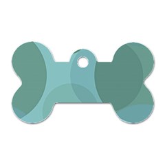 Teal Turquoise Blue Large Polka Dots Dog Tag Bone (one Side) by SpinnyChairDesigns