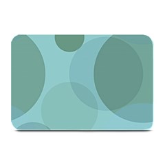 Teal Turquoise Blue Large Polka Dots Plate Mats by SpinnyChairDesigns