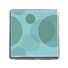 Teal Turquoise Blue Large Polka Dots Memory Card Reader (square 5 Slot) by SpinnyChairDesigns