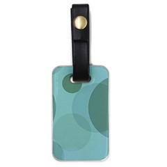 Teal Turquoise Blue Large Polka Dots Luggage Tag (one Side) by SpinnyChairDesigns