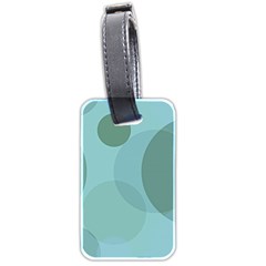 Teal Turquoise Blue Large Polka Dots Luggage Tag (two Sides) by SpinnyChairDesigns