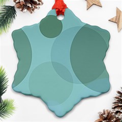 Teal Turquoise Blue Large Polka Dots Ornament (snowflake) by SpinnyChairDesigns