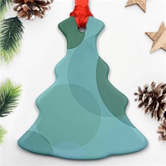 Teal Turquoise Blue Large Polka Dots Christmas Tree Ornament (two Sides) by SpinnyChairDesigns