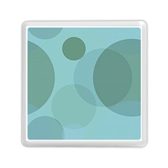 Teal Turquoise Blue Large Polka Dots Memory Card Reader (square) by SpinnyChairDesigns