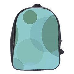 Teal Turquoise Blue Large Polka Dots School Bag (xl) by SpinnyChairDesigns