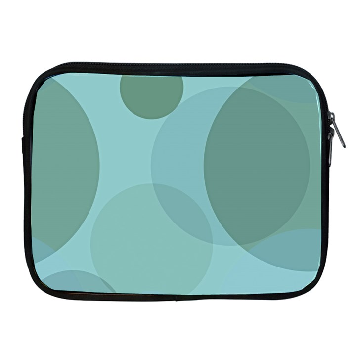 Teal Turquoise Blue Large Polka Dots Apple iPad 2/3/4 Zipper Cases