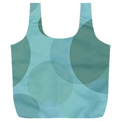 Teal Turquoise Blue Large Polka Dots Full Print Recycle Bag (xxl) by SpinnyChairDesigns