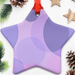 Purple Large Print Polka Dota Ornament (star) by SpinnyChairDesigns