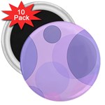 Purple Large Print Polka Dota 3  Magnets (10 pack)  Front