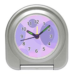 Purple Large Print Polka Dota Travel Alarm Clock by SpinnyChairDesigns