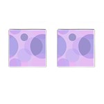 Purple Large Print Polka Dota Cufflinks (Square) Front(Pair)