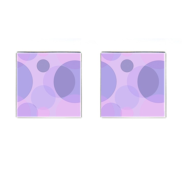 Purple Large Print Polka Dota Cufflinks (Square)