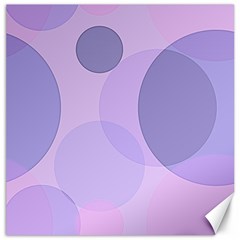 Purple Large Print Polka Dota Canvas 16  X 16  by SpinnyChairDesigns