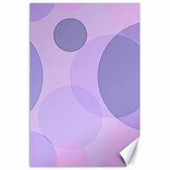 Purple Large Print Polka Dota Canvas 24  X 36  by SpinnyChairDesigns